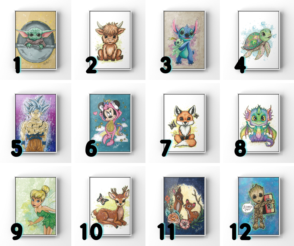 PROMO DE LANCEMENT 3 AFFICHES AU CHOIX 8X10 OU 5X7