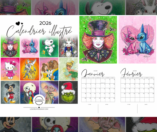 PRÉCOMMANDE — Calendrier Illustré (Univers fantastique)