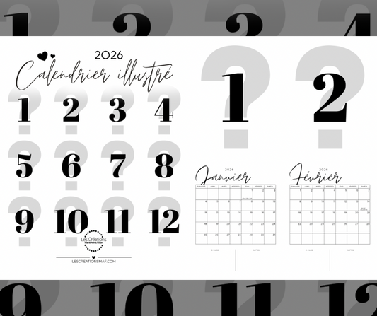 PRÉCOMMANDE — Calendrier Illustré (Sur mesure)