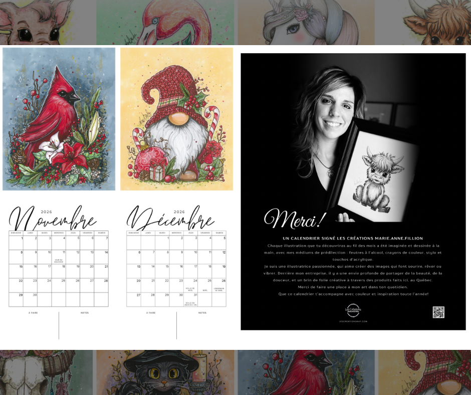 PRÉCOMMANDE — Calendrier Illustré (100% Originaux)