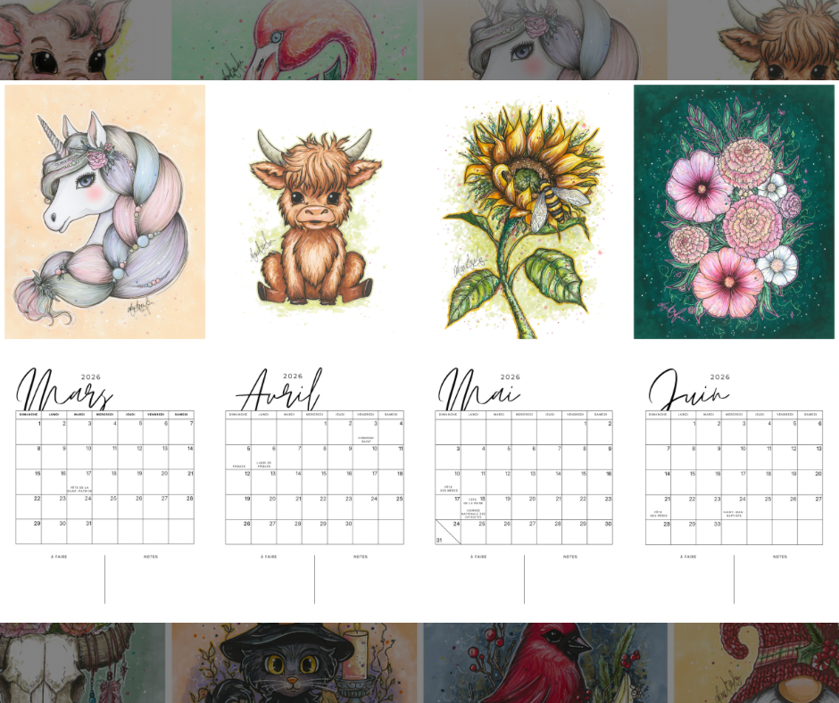 PRÉCOMMANDE — Calendrier Illustré (100% Originaux)