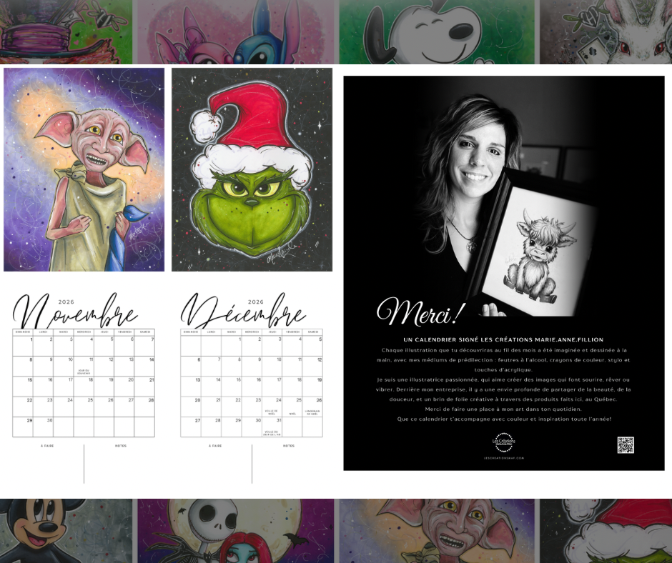 PRÉCOMMANDE — Calendrier Illustré (Univers fantastique)