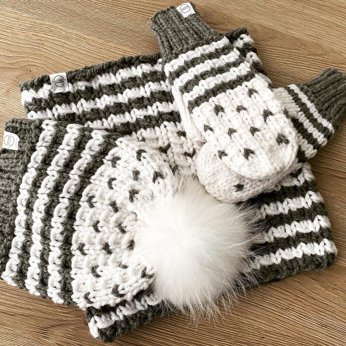 Prêt à partir trio tuque, snood et mitaine