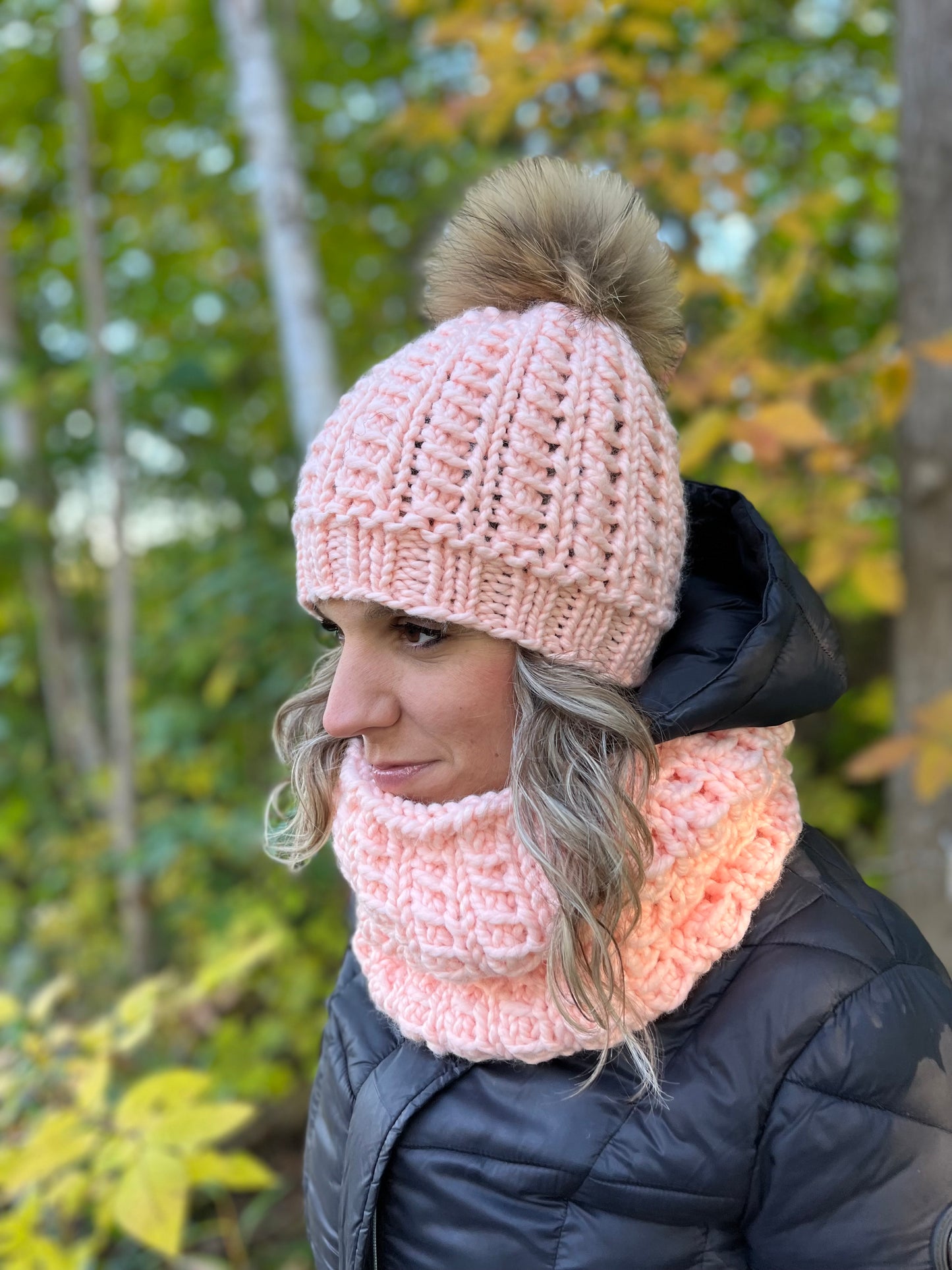 Prêt à partir modèle Esquimau, tuque et snood