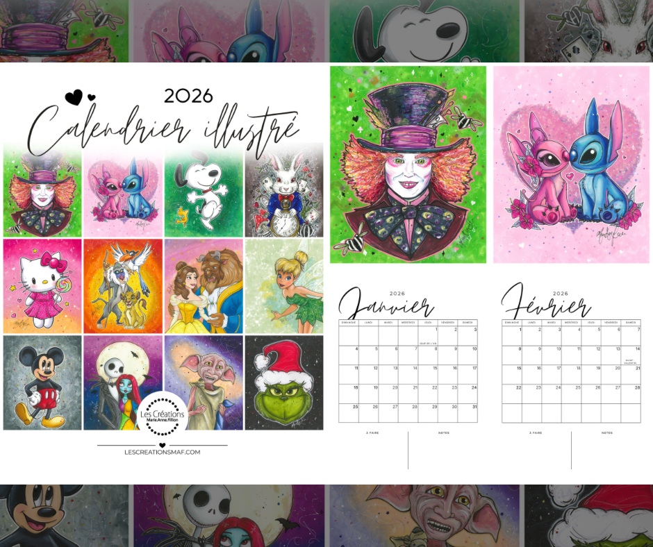 PRÉCOMMANDE — Calendrier Illustré (Univers fantastique)