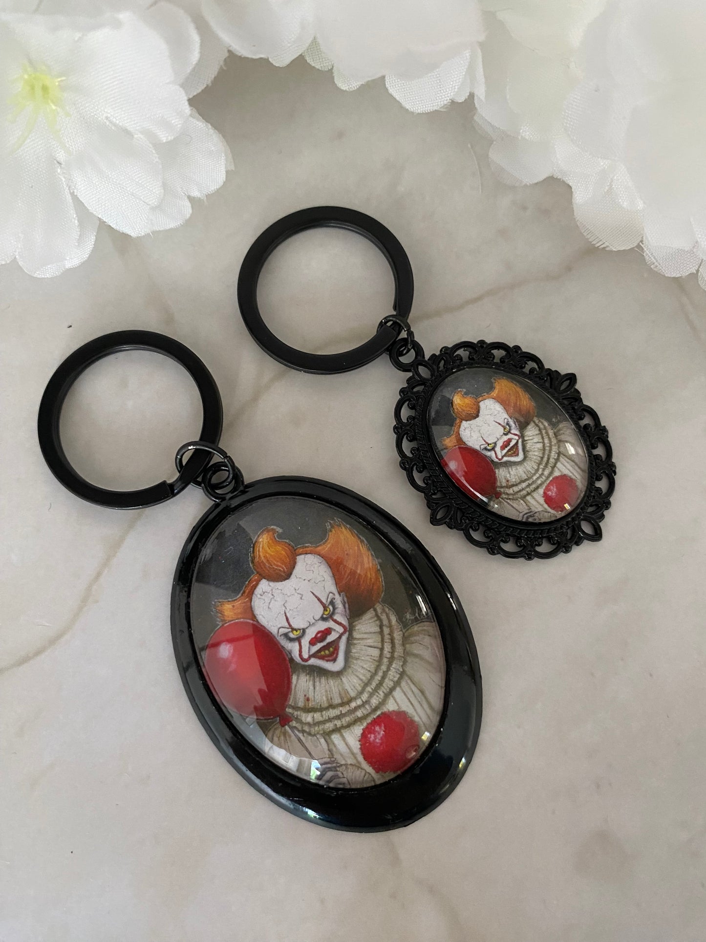 Porte-clés cabochon en verre