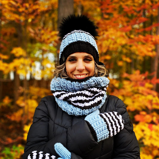 Prêt à partir trio tuque, snood et mitaine