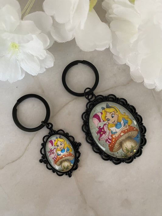 Porte-clés cabochon en verre