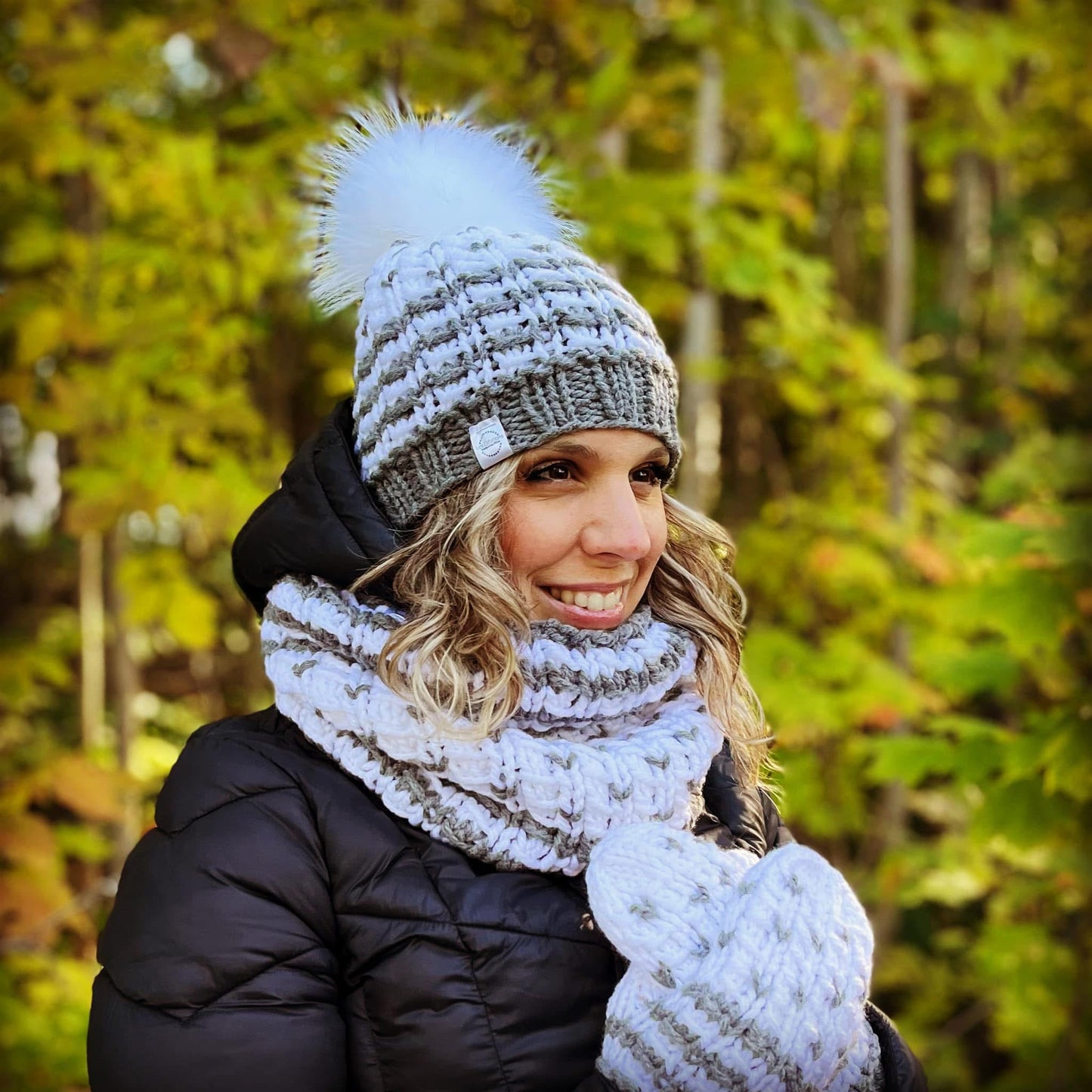 Prêt à partir trio tuque, snood et mitaine