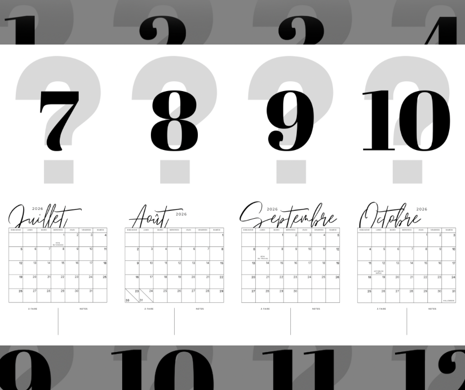PRÉCOMMANDE — Calendrier Illustré (Sur mesure)