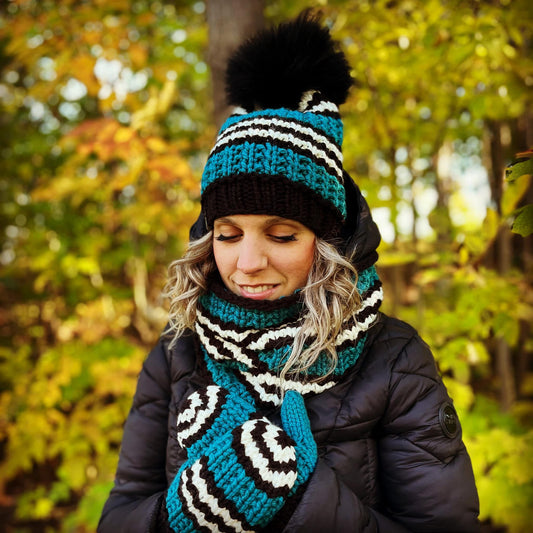 Prêt à partir trio tuque, snood et mitaine